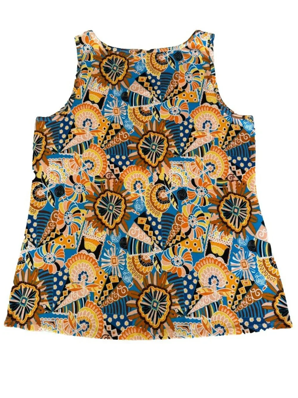 Cato Womens XL Tank Top Geometric Seashell Print Sleeveless Stretch Boho - Picture 4 of 5